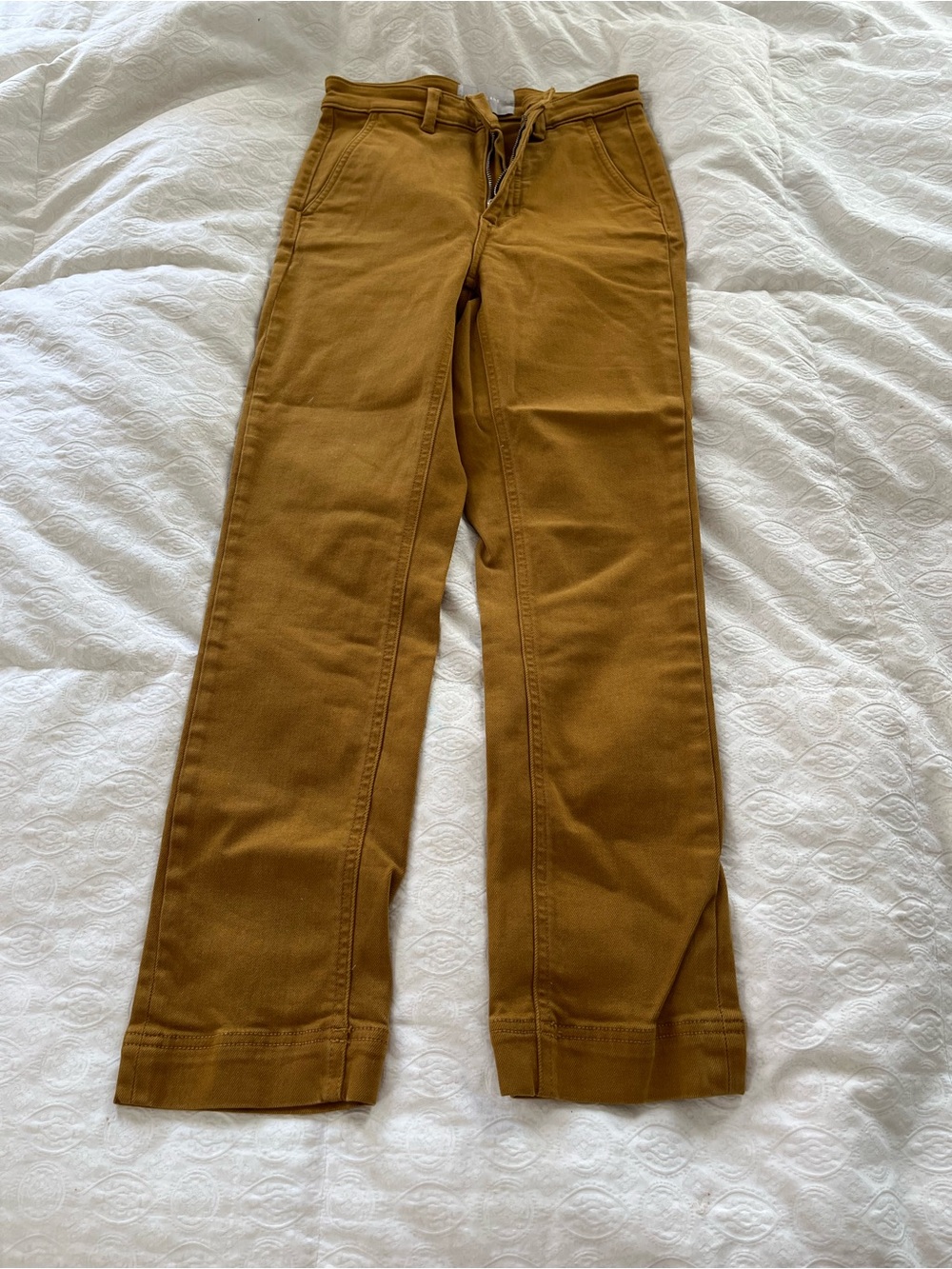 Like new Everlane size 00 Straight-Leg Bottoms in Mustard Brown